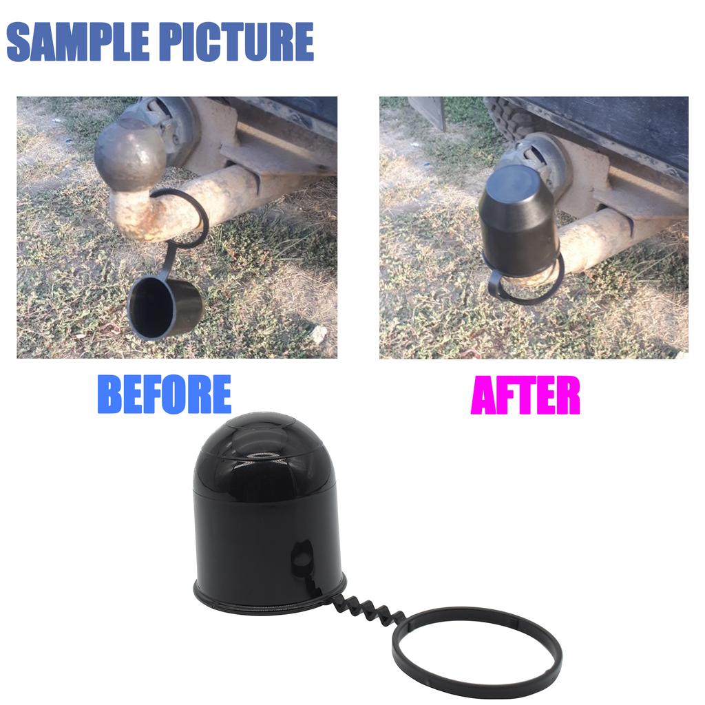 Durable 50Mm Black Universal Tow Bar Cap Prevent Falling Towing Hitch Towball Cover Caravan Trailer Protection Car Accessories