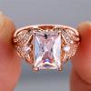 Retro Square White Zircon Finger Rings for Women Elegant Rose Gold Color Wedding Ring Jewelry Gift Valentine's Day Surprise for Wife