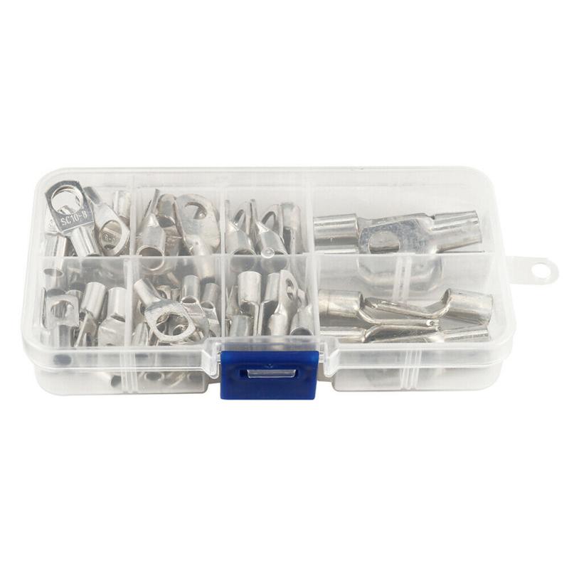 60 шт. Набор медных трубчатых наконечников SC25 SC16 SC10 SC6 Серия Медный кабельный наконечник Комплект проводов