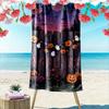Spooky pumpkins twilight magic Print beach towel, quick drying, suitable for travel, outdoor sports, jogging, the beach and swimming, gift