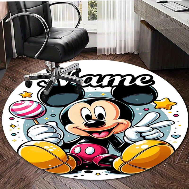 Personalized M-Mickey Round Chair Office Rug - Perfect for Mat, Office Chair & More - Ideal Gift for Birthdays and Holidays