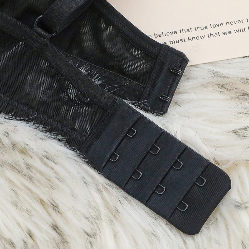 2022 New Thin Cup Underwear Sexy Lace Breathable Push Up Bra Set Women Romantic Burgundy Stripe Bandage Brassiere and Panties