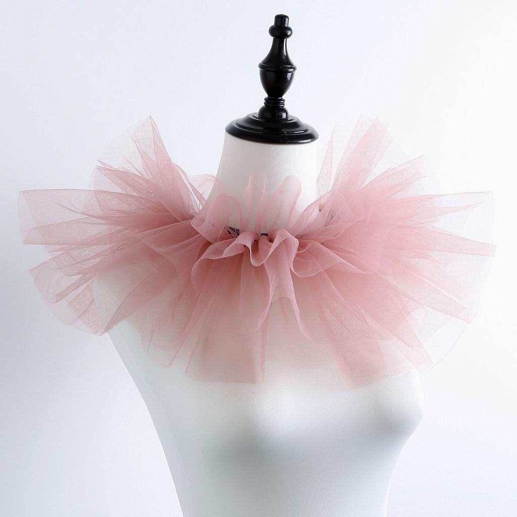 Идеальное Сочетание Женский Тюлевый Многослойный Сетчатый Жабо-Воротник Клоуна с Воланами Шнуровка Лентой Шея Воротник-Шарф