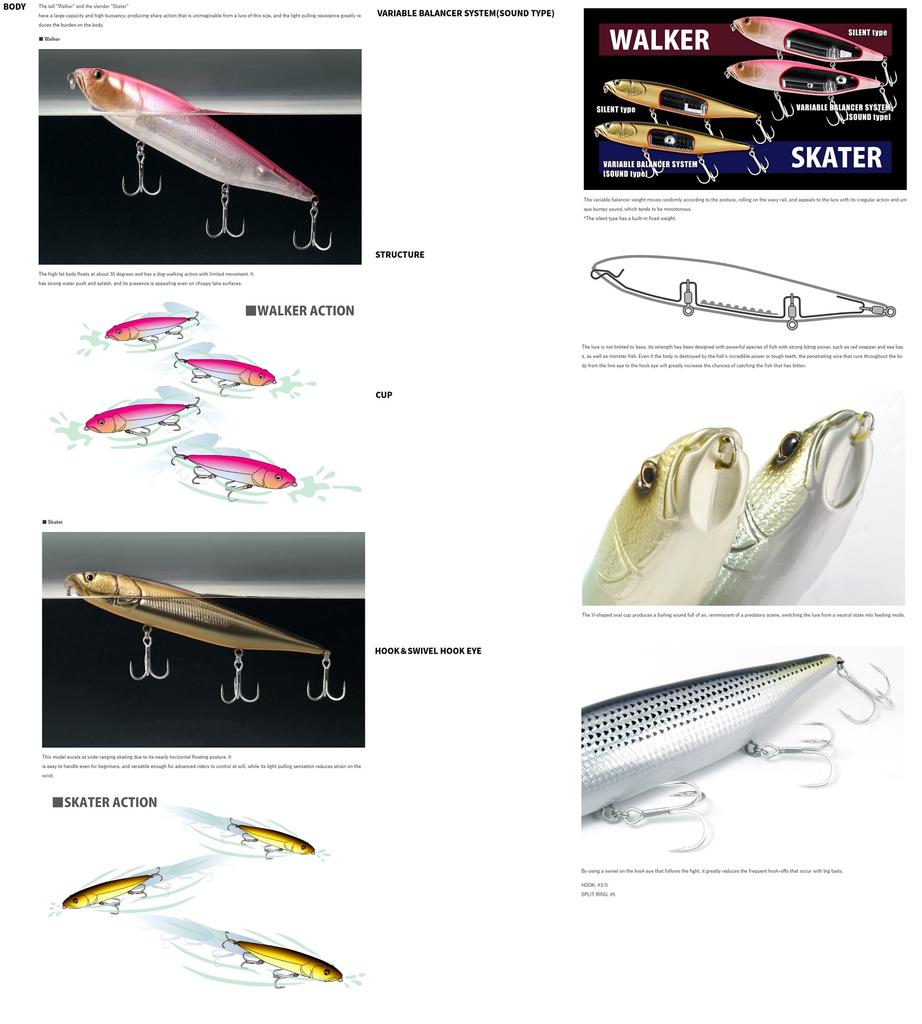 Deps Огромный карандаш-волкер с погремушкой A 225 мм 4,3 унции Плавающая приманка 09 (8098)