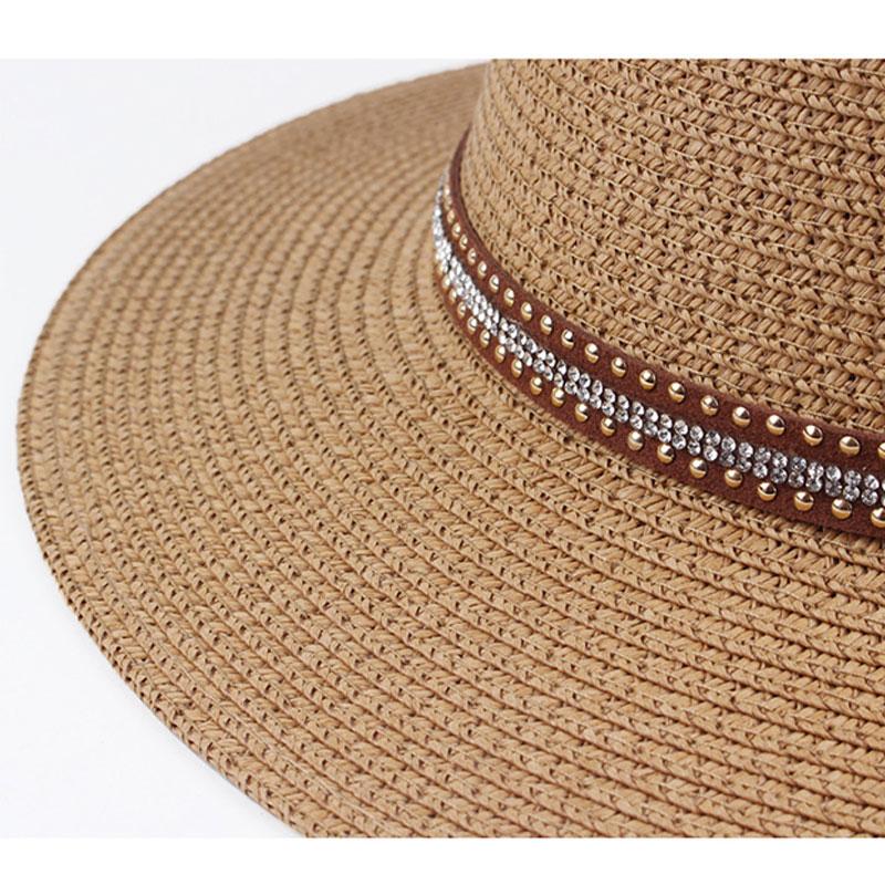 Женская шляпа-купол с плоским верхом, солнцезащитная соломенная шляпа, модная шляпа от солнца с плоским верхом