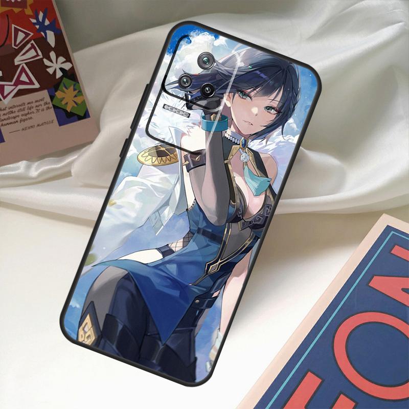 Genshin Impact Yelan Funda For POCO M6 Pro X3 X4 X5 X6 M5s F3 F5 Xiaomi 13T Pro 12T 11T 12 13 Lite 14 Ultra Case