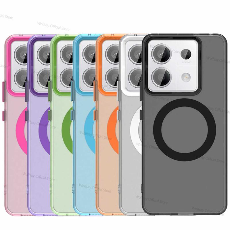 Чехол для Xiaomi Redmi Note 13 Pro 5G с поддержкой Magsafe, покрытие для беспроводной зарядки, матовый TPU бампер для задней панели телефона Xiaomi Redmi Note 13 Pro Plus