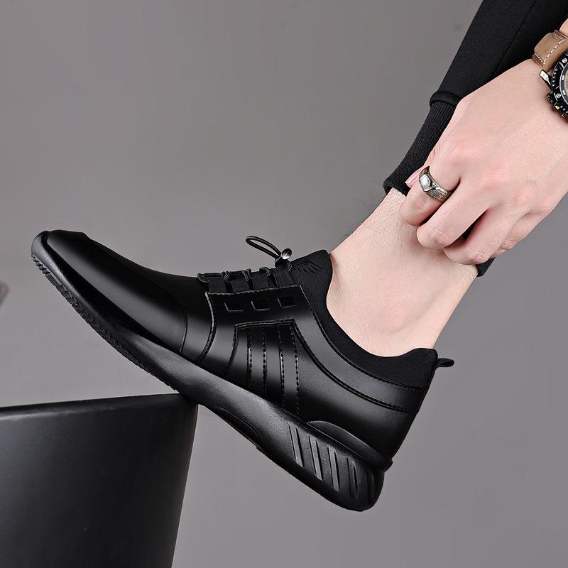 Кожаная обувь большого размера с увеличением высоты для мужчин 6 см летняя сетчатая дышащая повседневная спортивная обувь 8 см невидимая внутренняя высота увеличивающая кожаная обувь мужская