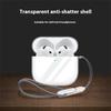 For AirPods 4 Case Bluetooth-compatible Earphone Silicone Case Clear Earbud Protective Cover with Lanyard