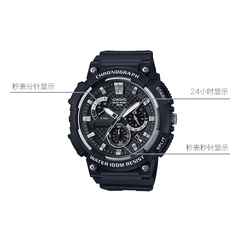 Casio Серия YOUTH Три иглы Три метки Единорог Водонепроницаемый механизм Кварцевый механизм Ремешок из смолы Японские и корейские часы Мужские часы MCW-200H-1A