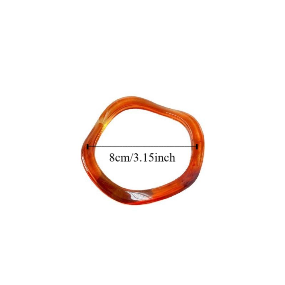 Ретро Глиттер Акриловый Браслет Винтажный Геометрический Неправильной Формы Браслет Желейного Цвета Широкий Браслет Женский