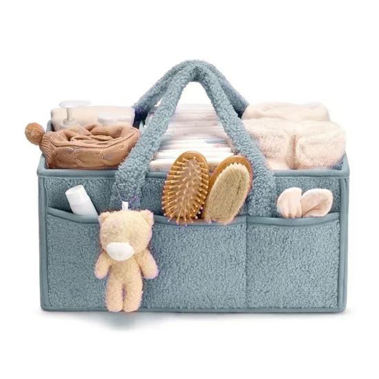 Корзина для хранения Yousheng, органайзер для детских подгузников с ручкой, большая вместимость, несколько отделений, контейнер для принадлежностей для новорожденных