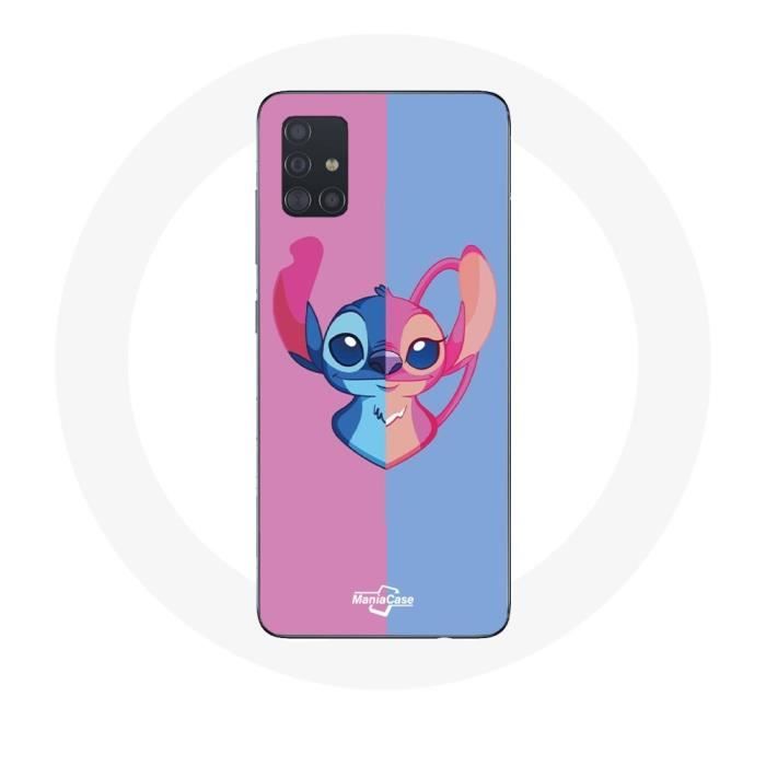 Case for Samsung Galaxy A71 Stitch and Angel Blue Pink