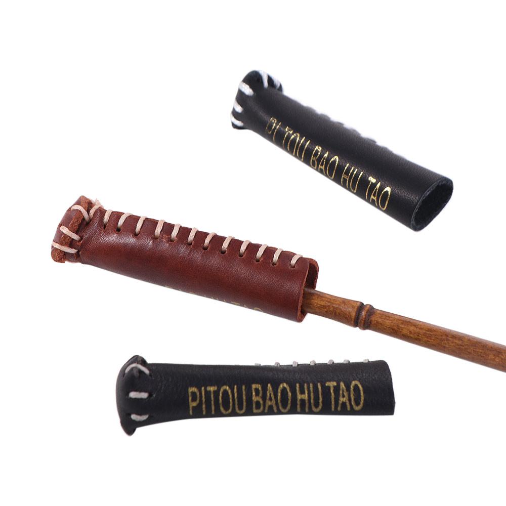 Dustproof Snooker Cue Protective Leather Billiard Tip Protector Cue Head Cover Sports Supplies