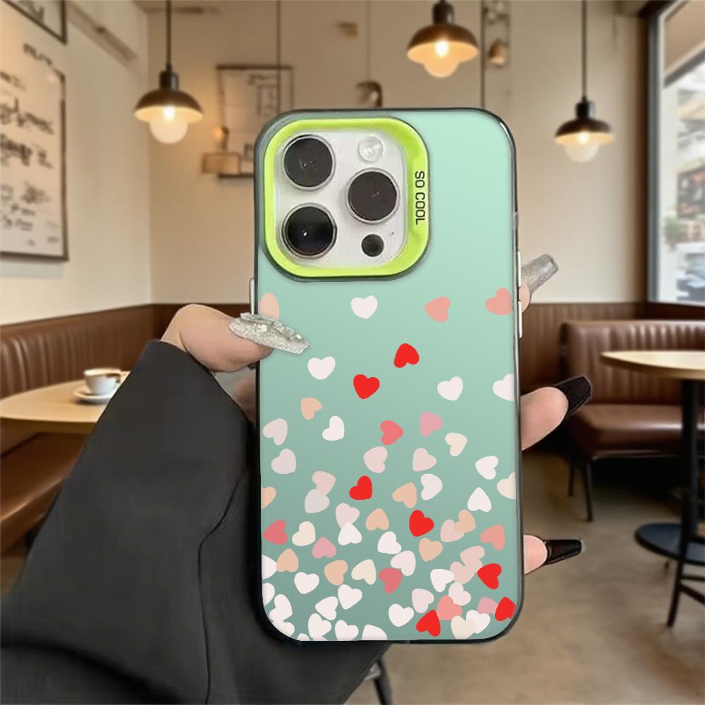 Ударопрочный чехол для телефона 'Падающие Сердца' для Iphone 16 15 14 13 12 11 Pro Max/Mini, Защита от царапин, Премиальная Жесткая Крышка
