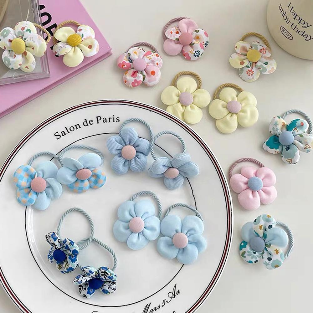 10 шт./компл., резинки для волос в форме сладкого цветка, эластичные ленты для волос, детские красочные держатели для хвостиков, резинка для малышей, детей