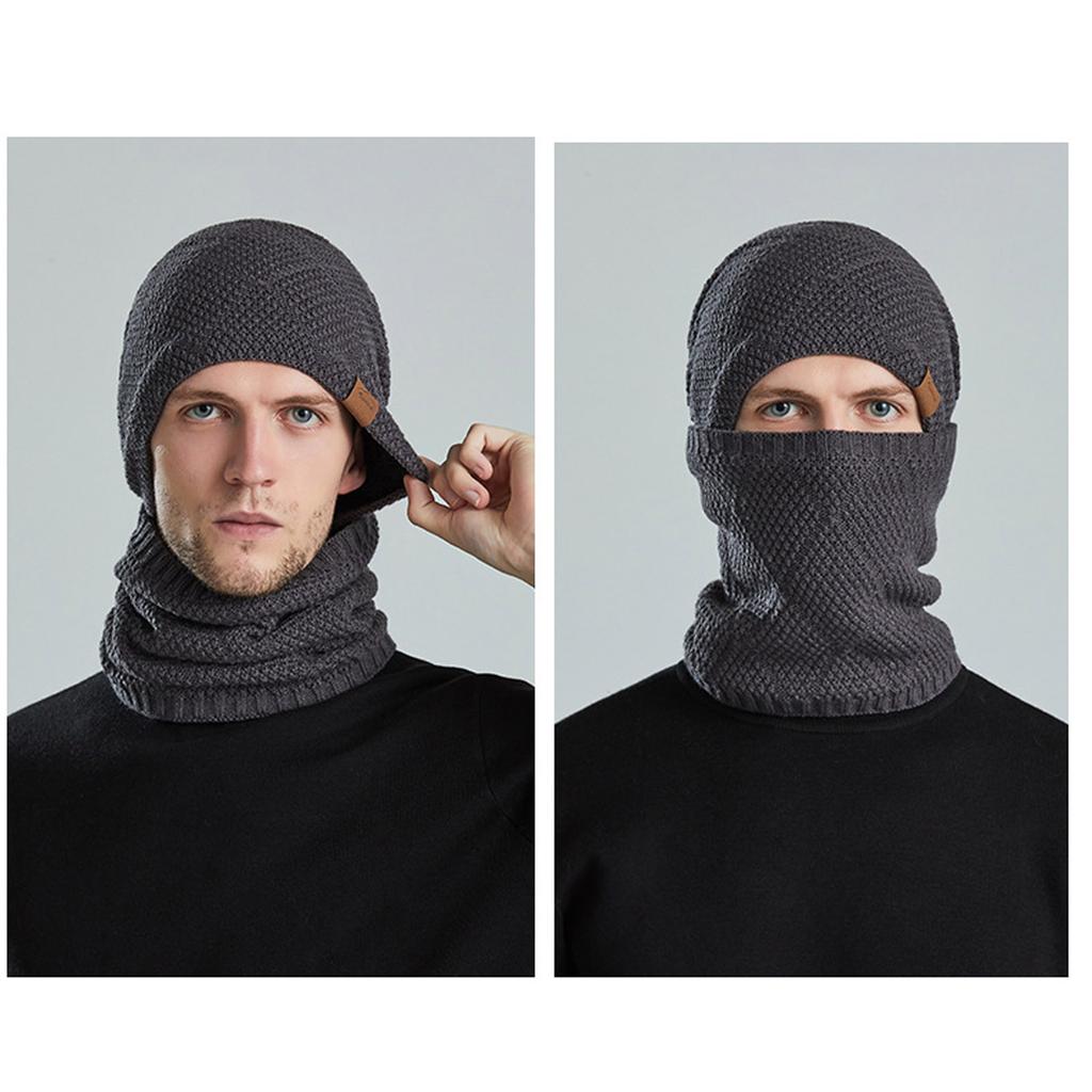 Уличная теплая зимняя вязаная шапка и шарф, стильная вязаная шапка для мужчин и женщин
