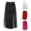 Женская юбка из тюля с эластичной высокой талией, однотонная вечерняя юбка спереди, короткая сзади, длинная легкая юбка из тюля