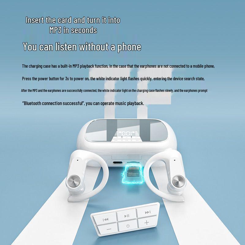 All-in-One Over-Ear Bluetooth Headphones with MP3 Player & Card Slot for Sport, Compatible with Apple & Android Devices