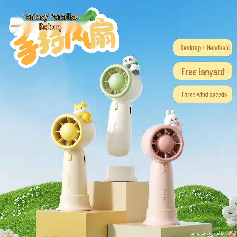 Compact USB Rechargeable Low Noise Donut-Shaped Handheld Turbo Fan