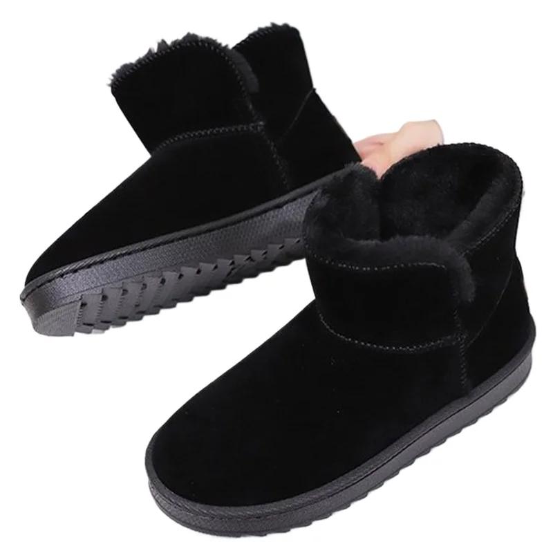 Модные зимние унисекс короткие плюшевые теплые зимние ботинки повседневная обувь новые замшевые меховые ботинки челси ботильоны на плоской подошве на платформе парные ботинки