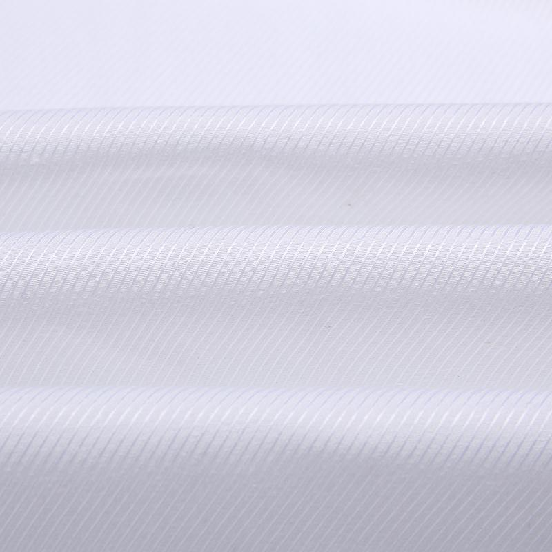 Мужские классические рубашки в полоску с французскими манжетами и одним накладным карманом, стандартные свадебные рубашки с длинными рукавами (Запонка в комплекте)