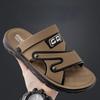 Men Sandals New Leather Thick Sole Beach Summer Outdoor Wear Waterproof Non Slip Slippers Comfortable