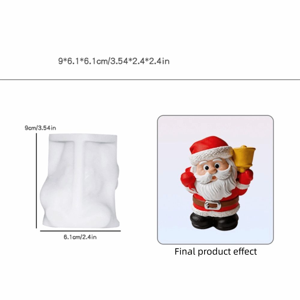 3D Bearded Santa Claus Silicone Chocolate Mold Opened Top Baking Mold  Holiday Tabletop Display
