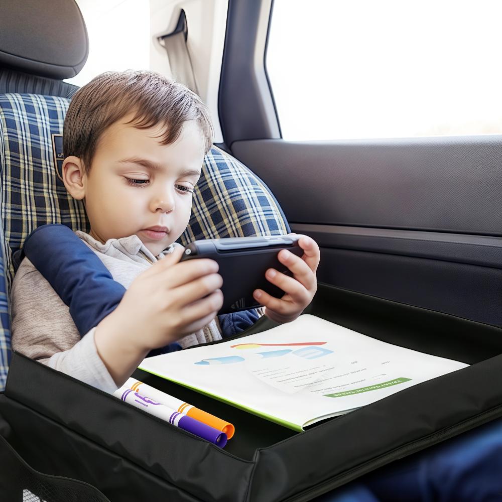 Car Seat Tray For Kid Foldable Multiple Pockets Waterproof Car Holder Table Portable Large Capacity Table For Dining Drawing Car