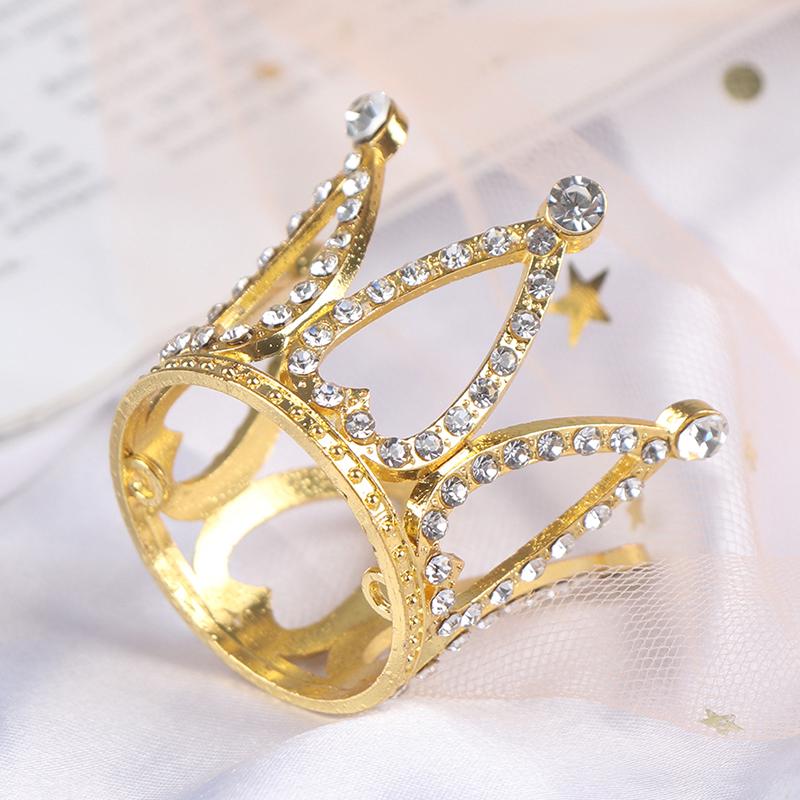 Mini Crown Princess Topper Crystal Pearl Children Hair Ornaments Party Decor
