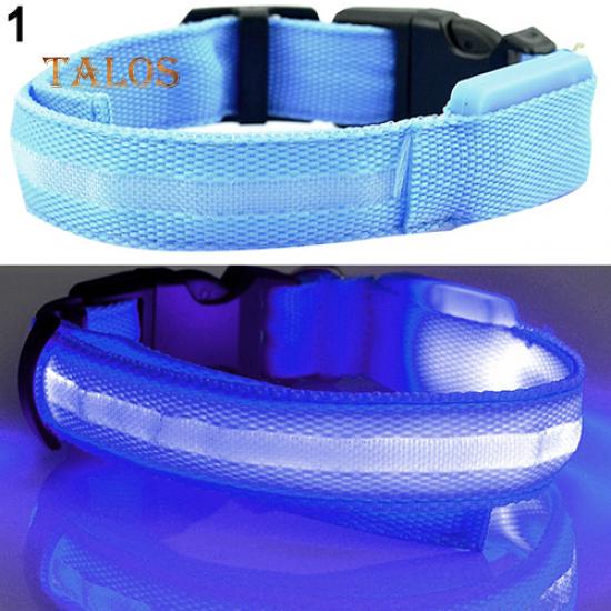 Puppy Dog Cat Night Safety Flashing Luminous LED Light Adjustable Water Resistant Pet Collar