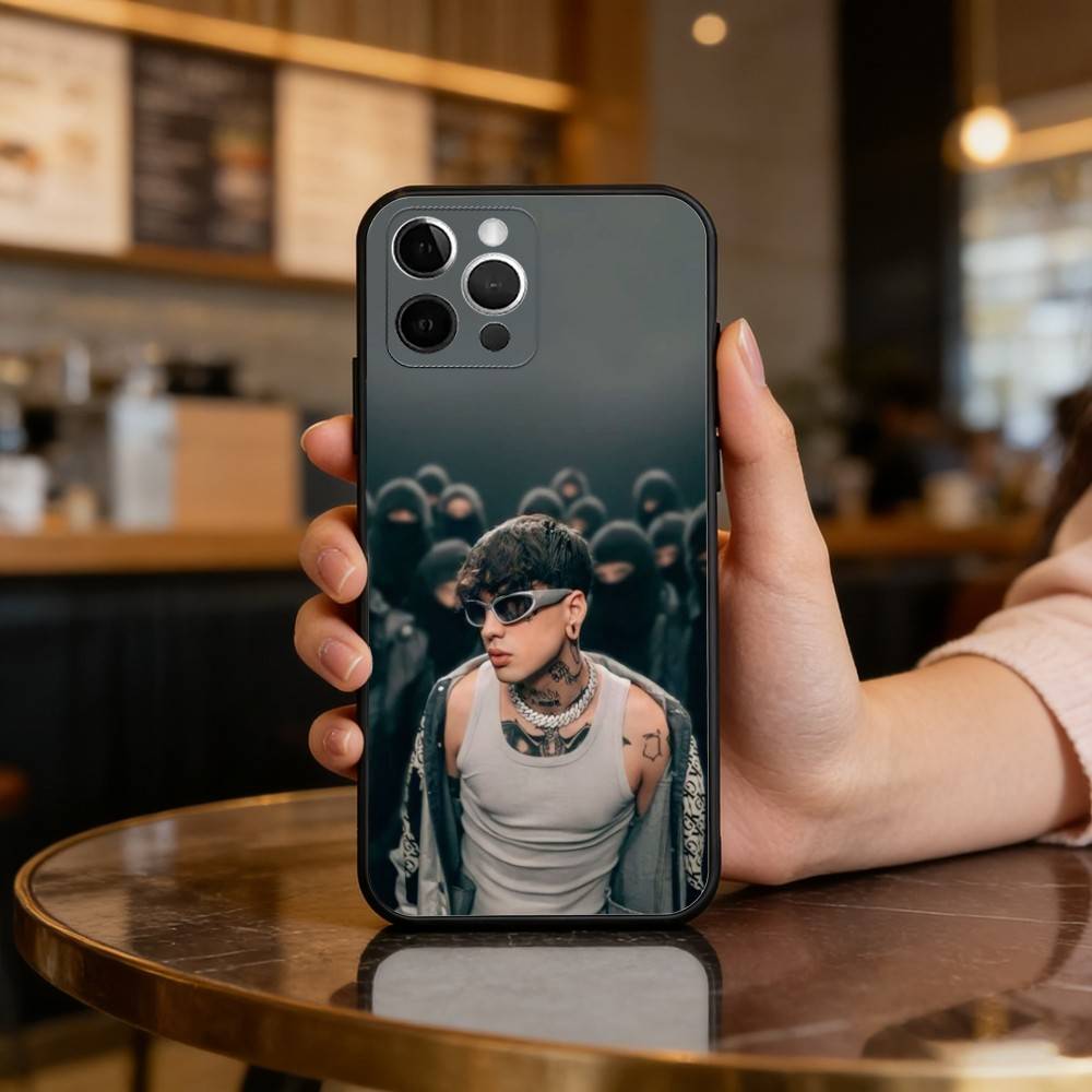 Чехол для телефона C.R.O Crocraxker Rapper для iPhone 17,16,15,14,13,12,11 Plus,Pro Max, Мягкий силиконовый черный чехол