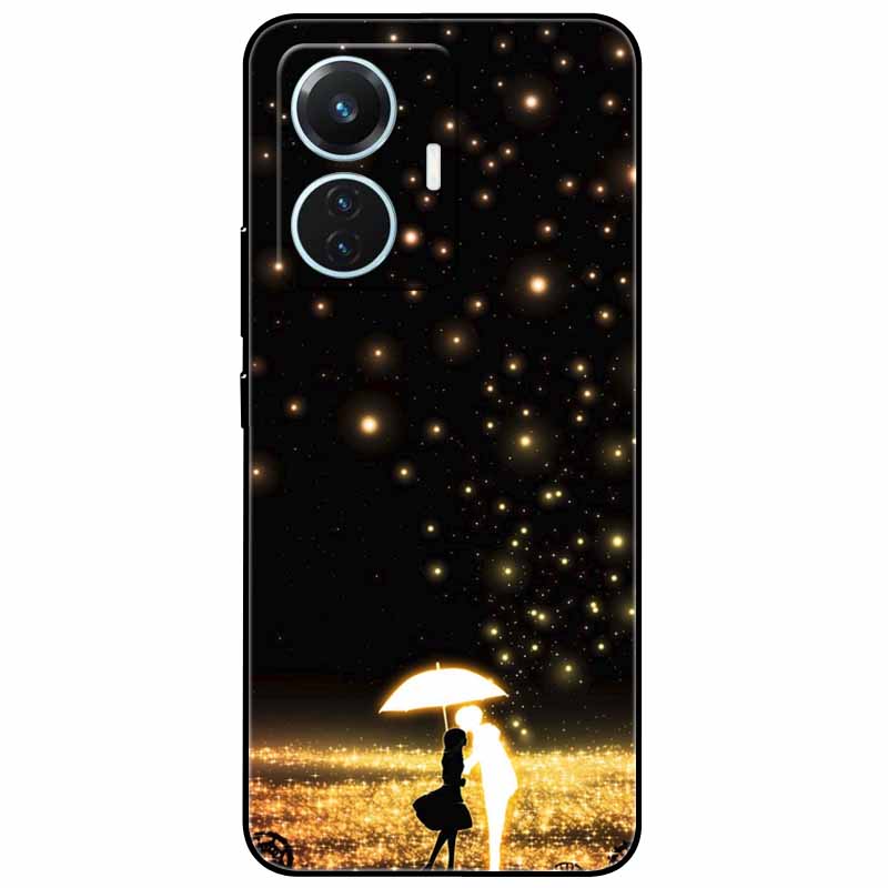 Чехол для vivo T1 4G V2153 Чехлы ТПУ Черный Силиконовый Звездная Луна Чехол для vivo T1 44W Чехол Ударопрочный Мягкий X100 Pro Корпуса