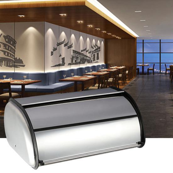 Home Hotel Steel Bread Kitchen Large Stainless Holder Storage Container Box Bin