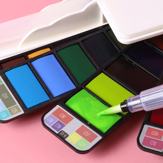 Акварельные краски с набором палитр Насыщенные цвета Сильно пигментированные Легкий портативный набор красок для путешествий