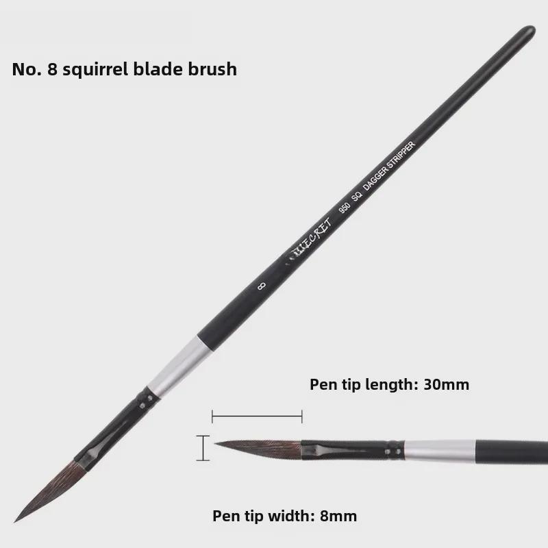 Корейская акварельная кисть Artsecret из серого беличьего ворса 950DS, размеры 8/12/16/20
