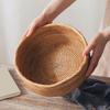 Круглая плетеная корзина для фруктов, легкая, ручной работы, для кухни или офиса