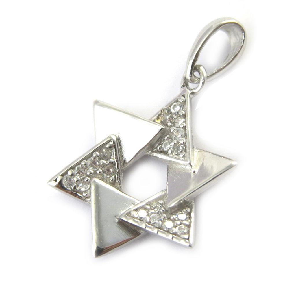Les Trésors De Lily [M7111] — Белый серебряный кулон «Звезда Давида»