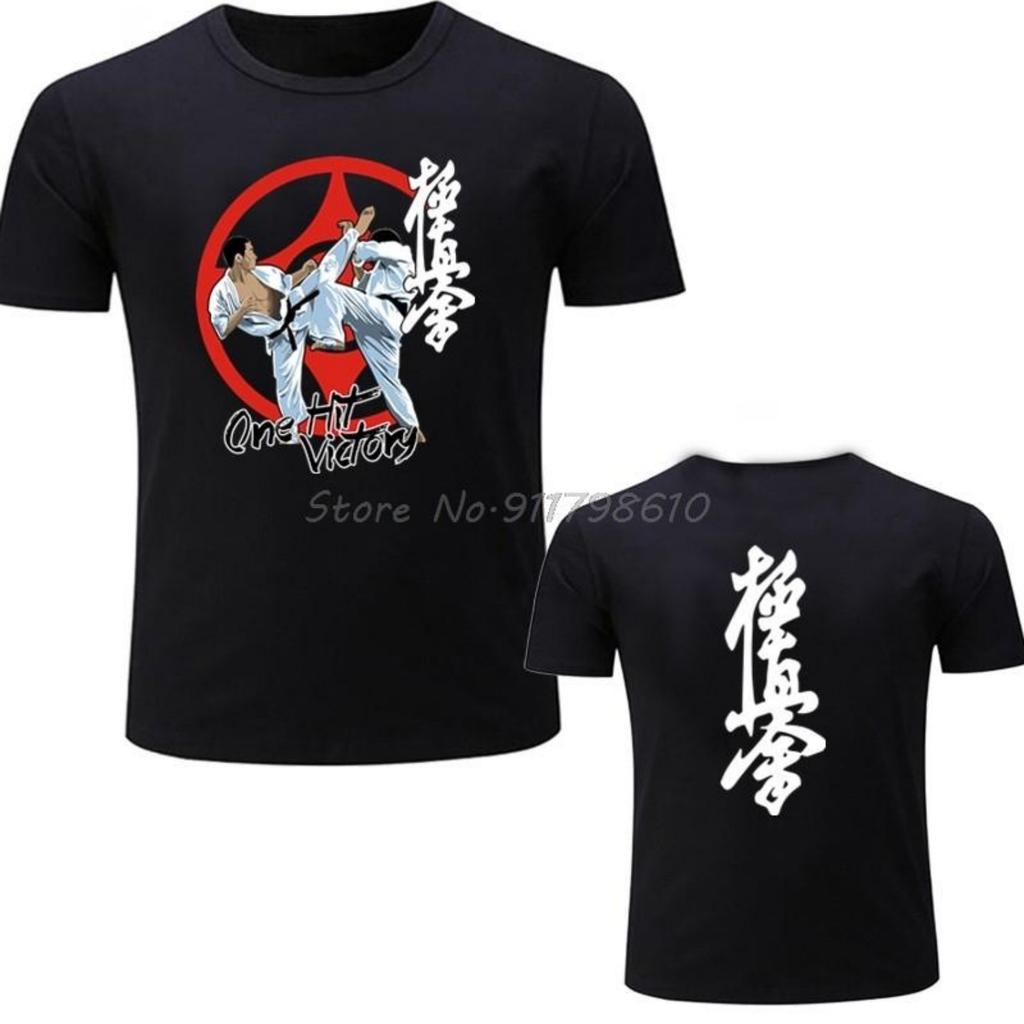 Kyokushinkai Kyokushin Футболка Kai Kan Karate Футболка One Hit Kill ММА Смешанные единоборства Хлопковая футболка Мужская Футболка Европейский размер