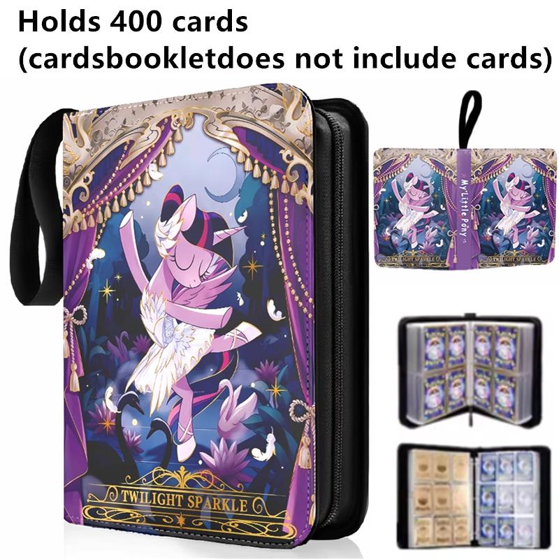 My Little Pony 400pcs/900pcs Card Album Book Folder 4/9 Card Slots Collections Zipper Double Pocket Zipper Card Binder Holder