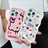 Pink Hello Kitty Phone Case For Iphone 17 Pro Max 17 Air 16 15 14 13 12 11 Pro Max 16e 16 Plus 7 8 SE XR Sanrio Candy Wave Cover