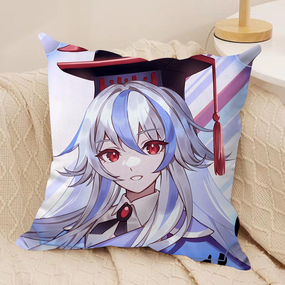 TTouhou Project role game Cushion Cover Silky Short Plush Invisible Zipper Dustproof Sofa Pillow Case for Home Decor