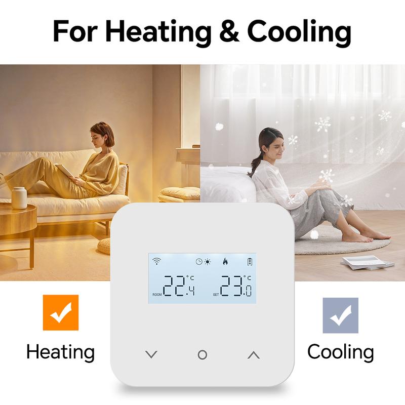 Beok Tuya Zigbee Термостат с батарейным питанием для газового котла, Умный ежедневный программируемый контроллер температуры, Alexa Google