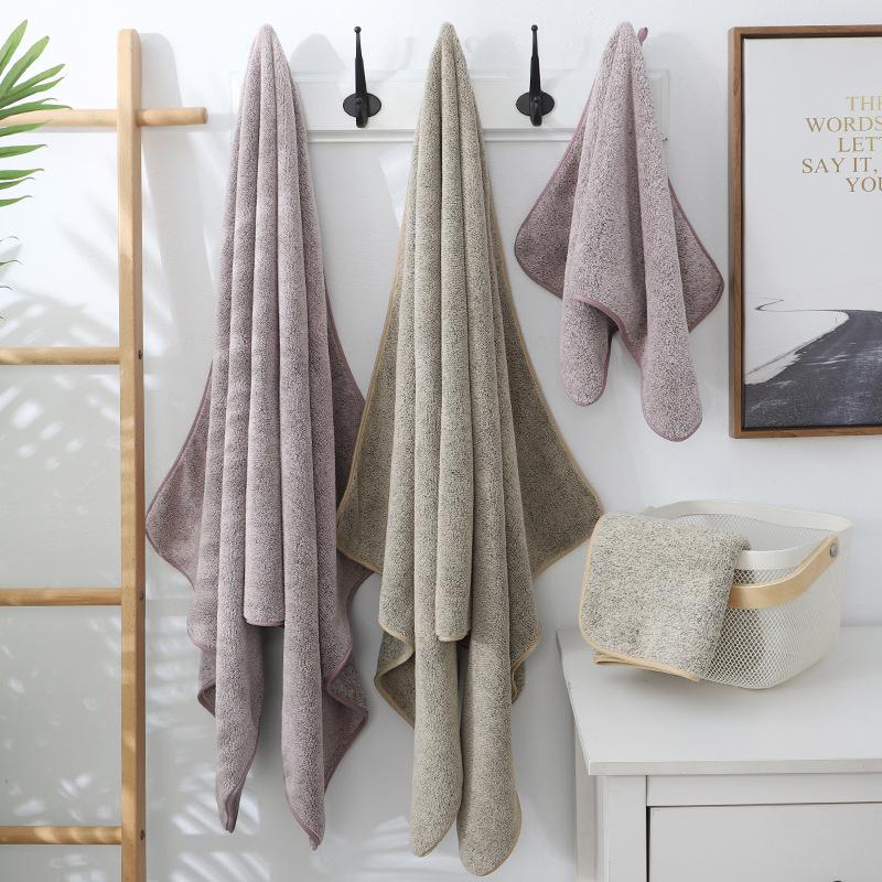 Утолщенное Высококачественное Бамбуковое Угольное Коралловое Вельветовое Волокно Банное Полотенце Супер Впитывающее И Быстросохнущее Банное Полотенце Для Использования В Ванной Комнате