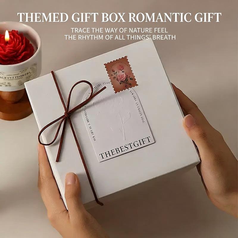 Camellia Scented Candle Handmade Soy Wax Flower Candle Aroma Candle for Bedroom Decor Valentine's Day Romantic Gift for Women
