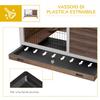 Wooden Rabbit Hutch with 4 Wheels, Rabbit House and Ramp, 90x53x59cm, Brown