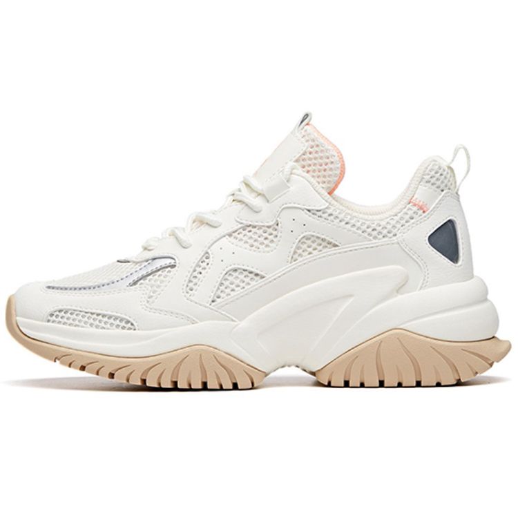 Anta Сетчатые синтетические кожаные амортизирующие нескользящие износостойкие легкие низкие туфли для папы женские кроссовки Oat-Gray 922027033-2