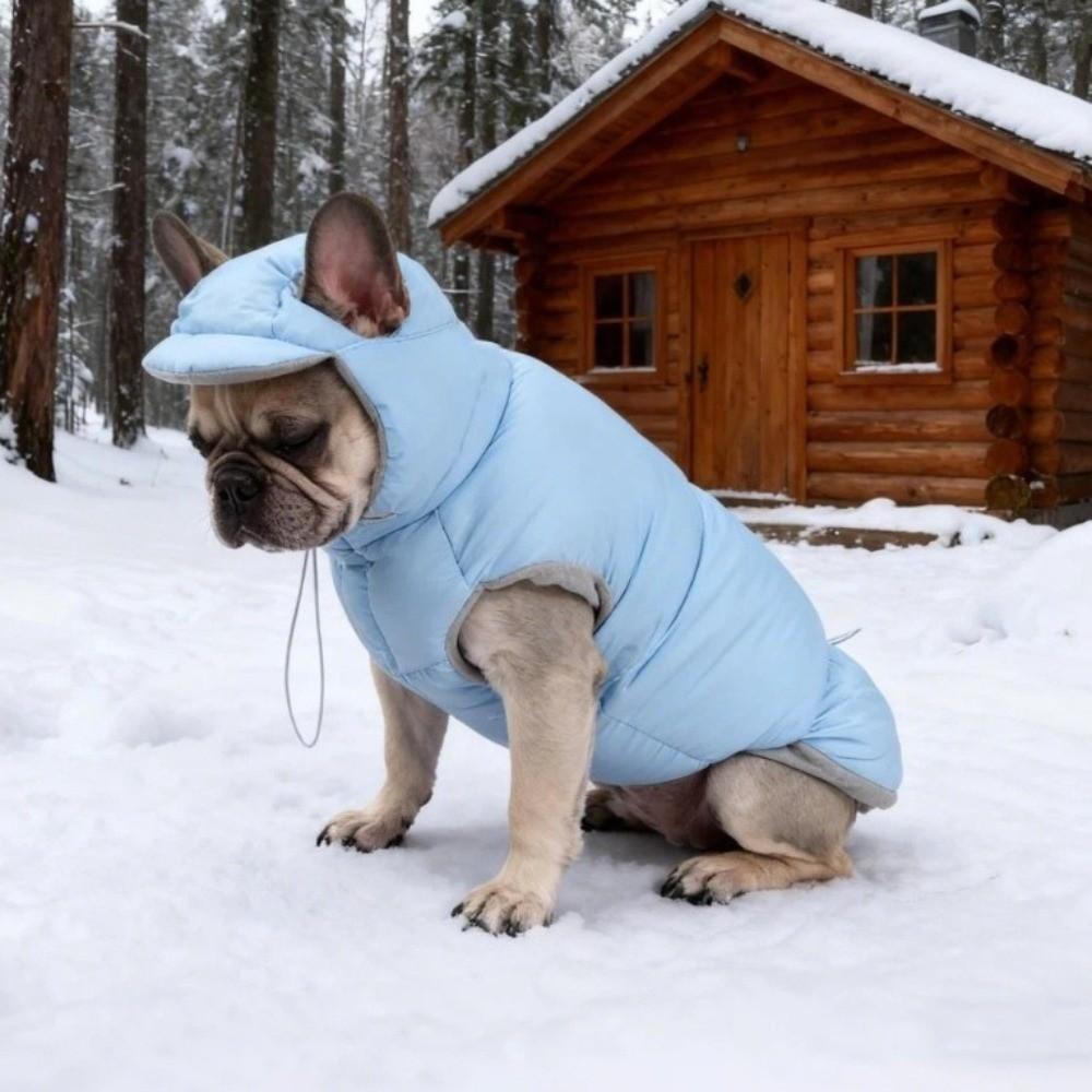 Fashion Warm Dog Down Jacket Thickened Adjustable Windproof Dog Jacket with Ear Hole Comfortable Dog Hood Coat Winter Season