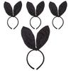 Livingda Satin Rabbit Headband, Black, 4 Pieces