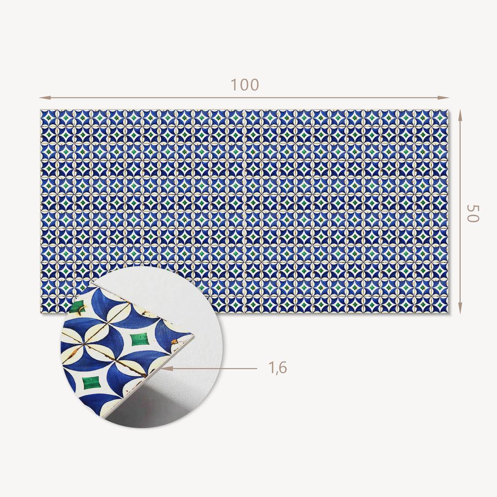Self-adhesive vinyl panel with a pattern for the living room 100x50 cm Geometric tile pattern